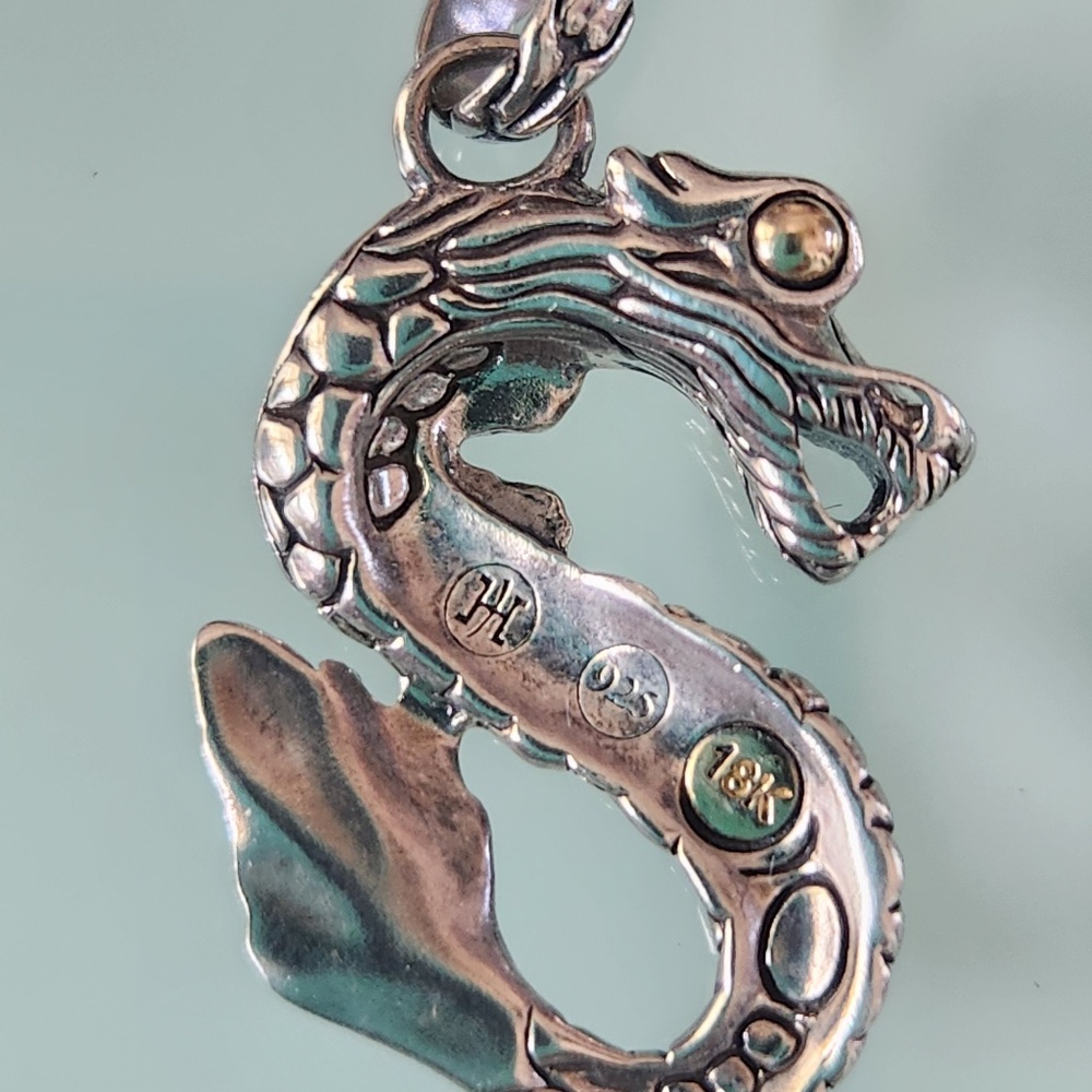 John Hardy Naga Dragon Pendant, Sterling Silver & 18K gold, preloved - Picture 4 of 8